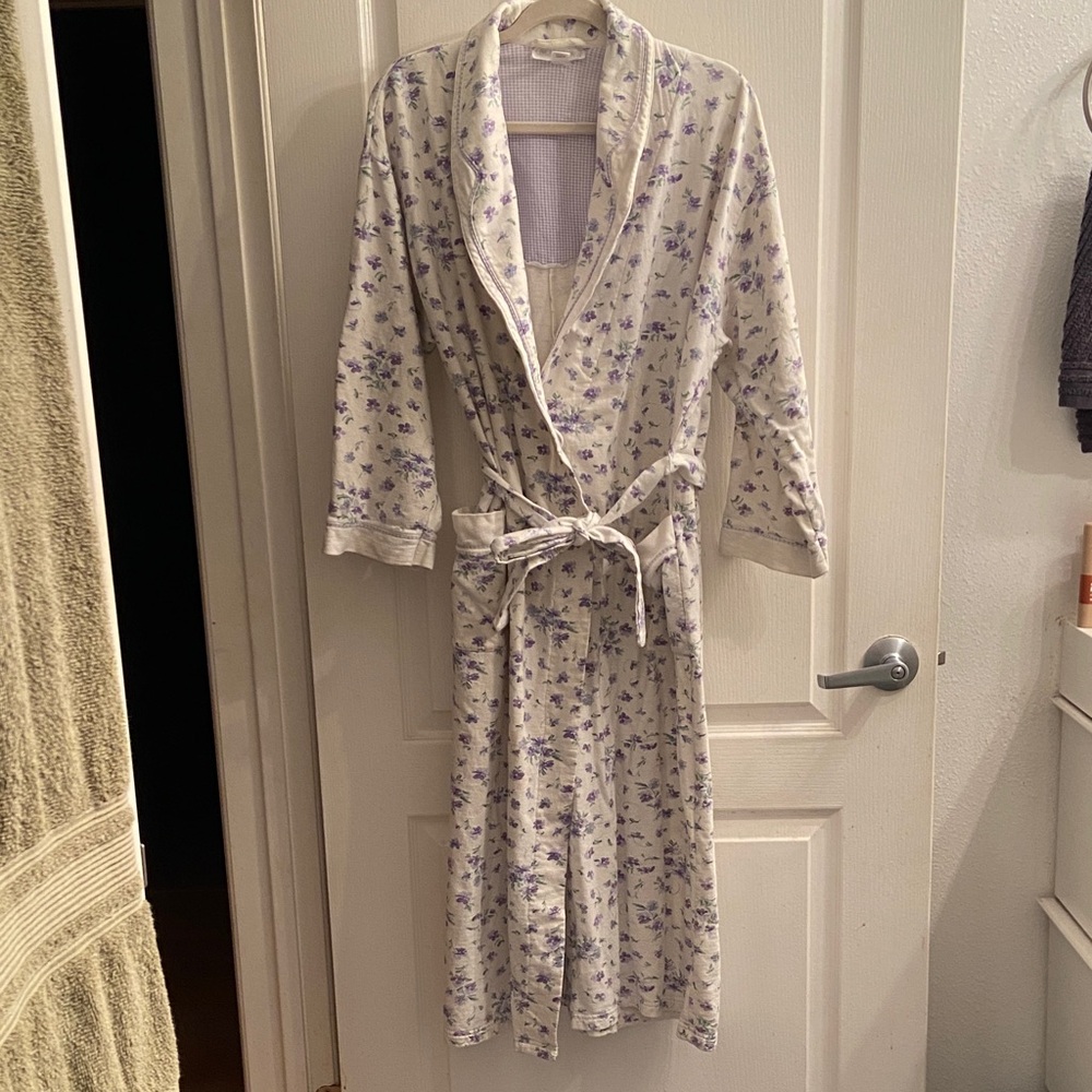 Midnight by Carole Hochman Purple Floral Robe